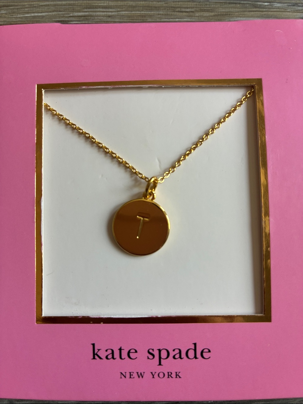 kate spade Gold Initial T Pendant Necklace